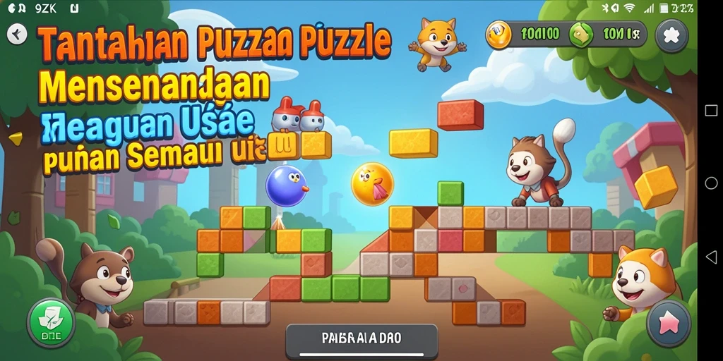 Tangkapan layar utama 9ZK menampilkan gameplay puzzle yang menarik.