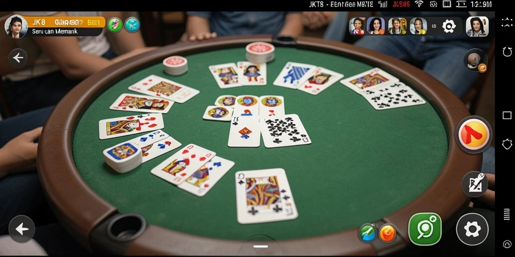 Screenshot gameplay JKT8 menampilkan serunya permainan Gaple.