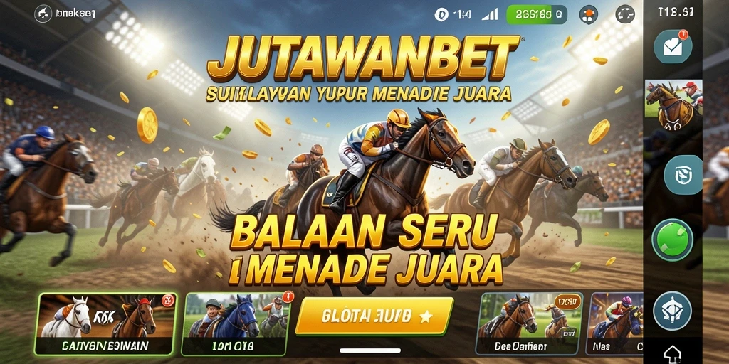 Tampilan gameplay JUTAWANBET yang mendebarkan saat balapan.