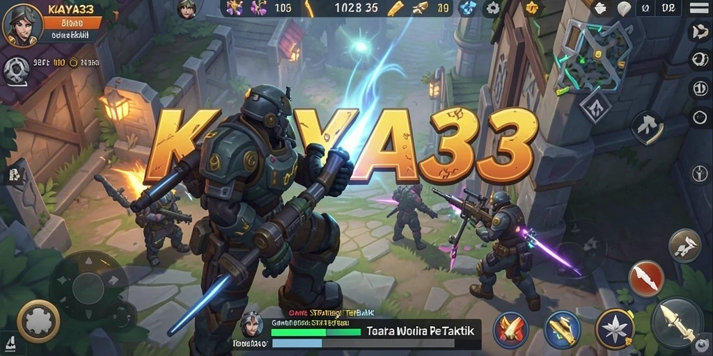 Screenshot utama menampilkan pertempuran taktis dalam KAYA33.