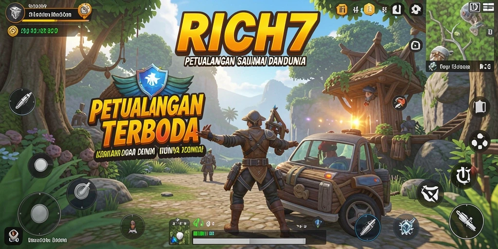 Tangkapan layar gameplay RICH7 yang menampilkan keindahan dunia terbuka.