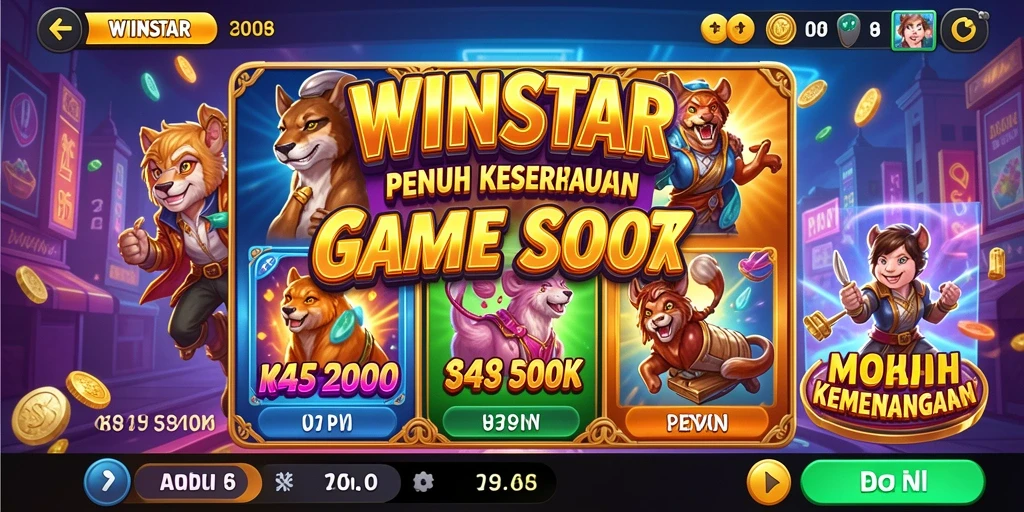 Screenshot utama WINSTAR menampilkan gameplay slot yang mengasyikkan.