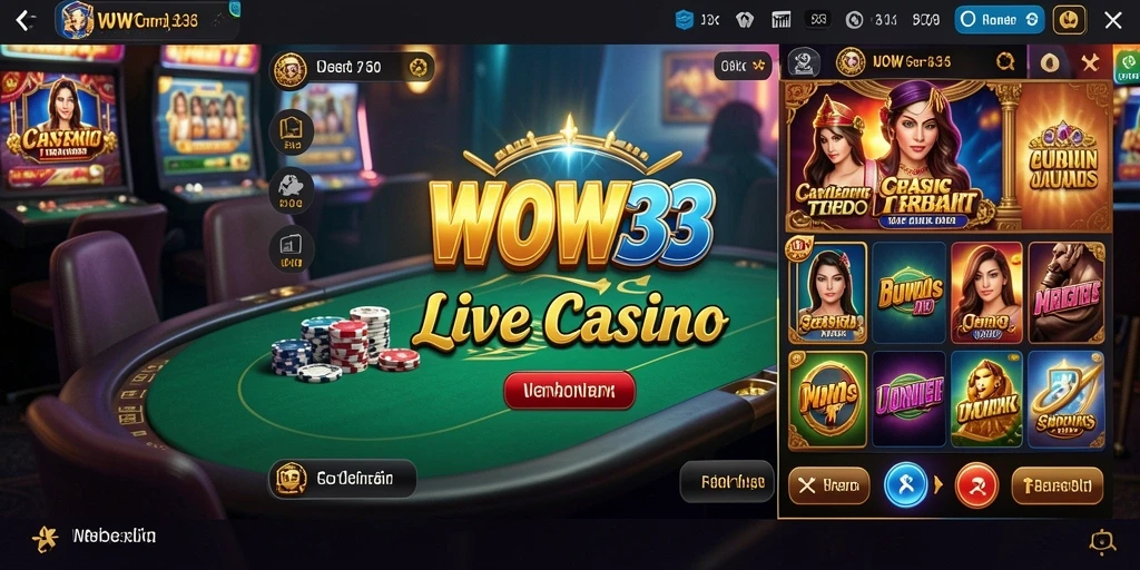 Tampilan gameplay menarik dalam aplikasi Live Casino WOW33.